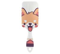 Lindo cepillo desenredante de pelo suave de perro de dibujos animados, masajeador de cabeza para cabello fino con mango ergonómico, cepillo antiencrespamiento para cabello