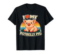 Lindo Cerdito barrigón Vintage con la canción «I Love My Potbelly Pig» Camiseta