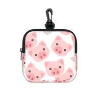 Lindo Cerdito,Bolsa de Almacenamiento Cuadrada con Cremallera, Monedero de Neopreno, Carteras pequeñas, Monedero pequeño, Monedero