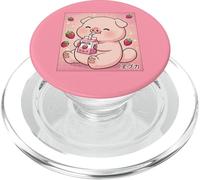 Lindo Cerdo bebé Leche Fresa Retro japonés Arte Kawaii PopSockets PopGrip para MagSafe