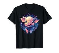 Lindo Cerdo Cósmico Bajo Cielo Noche Estrellado Camiseta