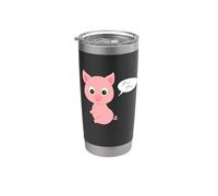 Lindo cerdo de animales de granja "Oink" en japonés "Bubu" Piggy Vaso térmico de acero inoxidable de doble pared