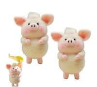 Lindo Cerdo de Fieltro Hecho a Mano, Divertido Cerdo Rosa de Fieltro con Decoración Positiva, Peluches de Apoyo Emocional, Regalos Novedosos for Amigos O Alguien Especial(2pcs)