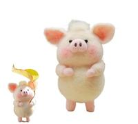 Lindo Cerdo de Fieltro Hecho a Mano, Divertido Cerdo Rosa de Fieltro con Decoración Positiva, Peluches de Apoyo Emocional, Regalos Novedosos for Amigos O Alguien Especial(1pc)