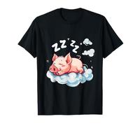 Lindo Cerdo durmiendo Amante del Cerdo sueño Animal Nube Siesta Camiseta