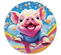 Lindo Cerdo Rompecabezas Redondo De 1000 Piezas Creativo Regalos Juguete EduGatoivo para Adultos 1000pcs (67.5x67.5cm)