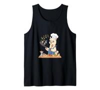 Lindo Chef Alpaca Cocinando Verduras Arte De Cocina De Camiseta sin Mangas