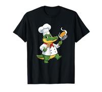 Lindo Chef Cocodrilo Cocinando Panqueques para Niños Camiseta
