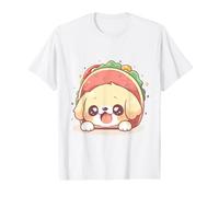Lindo Chibi Golden Retriever Sentado en un Taco Shell Kawaii Camiseta gráfica económica