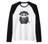Lindo Chibi Samurai Panda Katana Cultura Japonesa Camiseta Manga Raglan