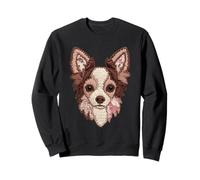 Lindo Chihuahua Patchwork Floral Perro Boho Folk Art Gráfico Sudadera