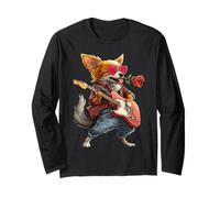 Lindo Chihuahua Tocando Guitarrista Perro San Valentín Manga Larga