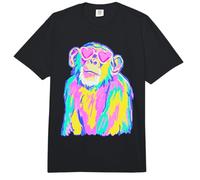 Lindo chimpancé con Gafas de Sol de corazón Coastal Summer Vibes Comfort Colors Adult Heavyweight T-Shirt