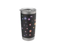 Lindo cielo estrellado estrella patrón pastel estrellas Vaso térmico de acero inoxidable de doble pared
