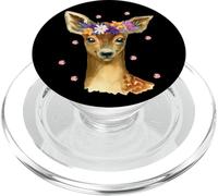 Lindo Ciervo bebé Corona Floral otoño Primavera Ciervo PopSockets PopGrip para MagSafe