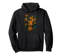 Lindo ciervo con corona de flores y mariposas cervatillo del bosque Sudadera con Capucha