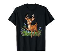 Lindo Ciervo con Flores Silvestres Bosque Primavera Prado Camiseta