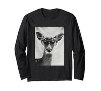 Lindo Ciervo con Gafas de Sol Cool Forest Animal Photo Booth Manga Larga