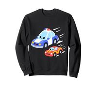 Lindo Coche de policía persecución Caricatura Coches Carreras Sudadera