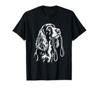 Lindo Cocker Spaniel Inglés Retrato Perro Blanco y Negro Camiseta