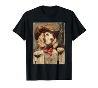 Lindo Cocker Spaniel Vaquero con Sombrero Occidental Ranch Dog Art Camiseta