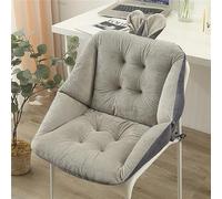 Lindo cojín para asiento de oreja con soporte lumbar, almohadilla antideslizante para silla en P para sala de estar, cocina, oficina y jardín, color gris, 50 x 50 cm, almohadilla de apoyo para