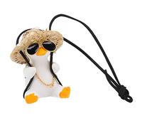 Lindo Colgante de Coche de Pato Oscilante, Decoración de Coche de Pato Oscilante para Coche, Oficina, Hogar, Jardín, Alféizar de Ventana, Cocina (Gafas De Sol Cadena Dorada)