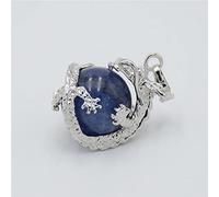 Lindo colgante de piedra de ópalo de cristal rosa de amatistas naturales para collar 16 mm bola de cuentas redondas colgante de dijes de dragón joyería-Sodalita