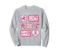 Lindo Collage de San Valentín Corazones Lazos Rosa diseño estético Sudadera