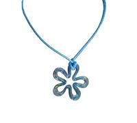 Lindo collar con colgante de flor hueca, gargantilla de cuerda dulce, joyería Y2K, cadena de clavícula simple, cadena de cuello, lindo collar con colgante de acrílico para mujer, talla única, como se