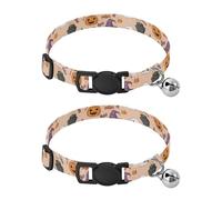 Lindo collar de calabazas para gatos negros, paquete de 2 collares para gatos, longitud ajustable de 10.6 a 17.1 pulgadas