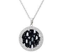 Lindo collar de diamantes de fantasmas para mujer, lindo colgante de aleación, collar de joyería de regalo, talla única, Metal, No es una piedra preciosa
