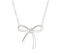 Lindo collar de moda para niña, con temperamento versátil, de alta calidad, con colgante de lazo, cadena de clavícula, collar de moda adecuado para todas las niñas, corazón del océano, 45cm, Cobre