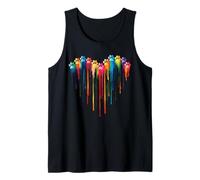 Lindo colorido perro pata corazón colorido huella de perro huella corazón impresión Camiseta sin Mangas