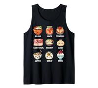 Lindo Comida Coreana Bulgogi Kimchi Tteokbokki Samgyeopsal Bibim Camiseta sin Mangas