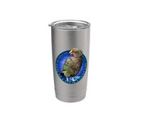 LINDO COMO UN KEA EN UN PAJARO KIWI DE ESTACIONAMIENTO Vaso térmico de acero inoxidable de doble pared