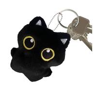 Lindo compañero de peluche: este juguete de peluche negro presenta un cuerpo con ojos grandes, perfecto como decoración de oficina o como colgante de espalda, mezclando una estética lúdica