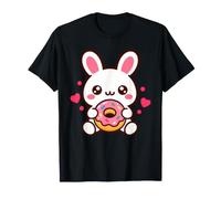 Lindo Conejito con Dona Rosa Conejo Kawaii Postre Arte Camiseta