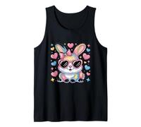 Lindo Conejito de Pascua en Gafas de Sol y Ojos enormes Niña Camiseta sin Mangas