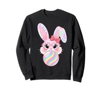 Lindo Conejito de Pascua en Gafas soplando un Chicle Chica Niño Sudadera