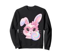 Lindo Conejito de Pascua en Gafas soplando un Chicle Chica Niño Sudadera