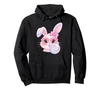 Lindo Conejito de Pascua en Gafas soplando un Chicle Chica Niño Sudadera con Capucha