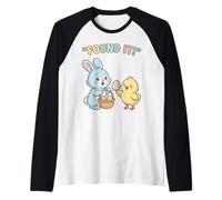 Lindo Conejito de Pascua encontró campeón de Caza de Huevos Camiseta Manga Raglan