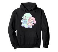 Lindo Conejito Fantasma Amante del Café Kawaii Halloween Amante Sudadera con Capucha