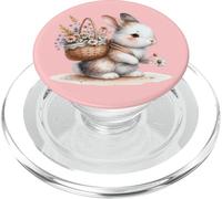 Lindo conejo con flores primavera bosque conejo arte PopSockets PopGrip para MagSafe