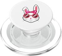 Lindo Conejo de Pascua Cara Rosa Arco Redondo Gafas niña Mujer PopSockets PopGrip para MagSafe