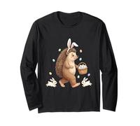 Lindo Conejo de Pascua con Huevos diseño de Erizo caprichoso Manga Larga