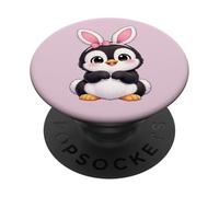 Lindo Conejo de Pascua pingüino con Orejas y diseño de Huevo PopSockets PopGrip Adhesivo