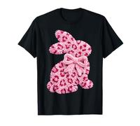 Lindo Conejo de Pascua Rosa Kawaii Felpa Conejo Primavera Pastel Camiseta