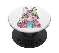 Lindo Conejo de Pascua Signo de Paz Bubble Gum Spring Art Kids Girl PopSockets PopGrip Adhesivo